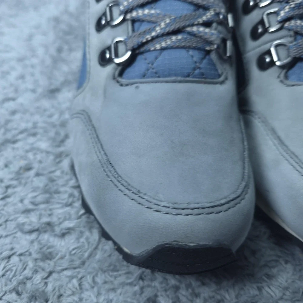 L.L.Bean Shoes Womens Size 6.5 Gray Blue Quilted Trail Hiking Outdoor Sneakers